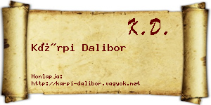 Kárpi Dalibor névjegykártya
